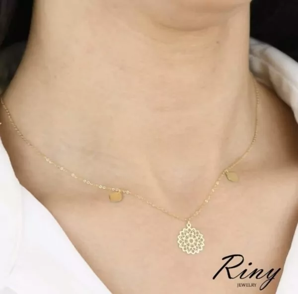 Collier cercle fractal  Or 18K