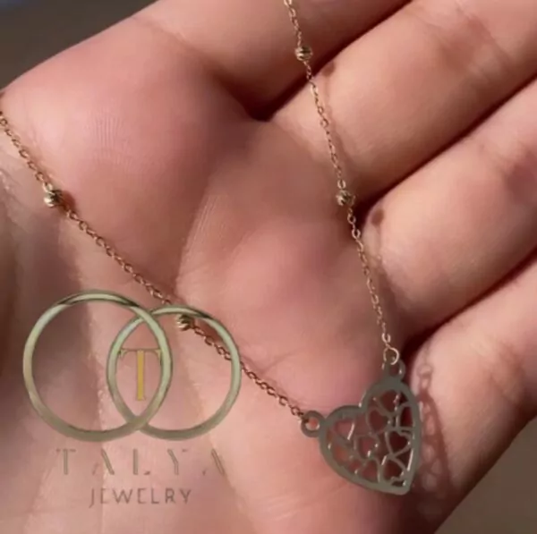 Collier Coeur Blanc en Or 18K