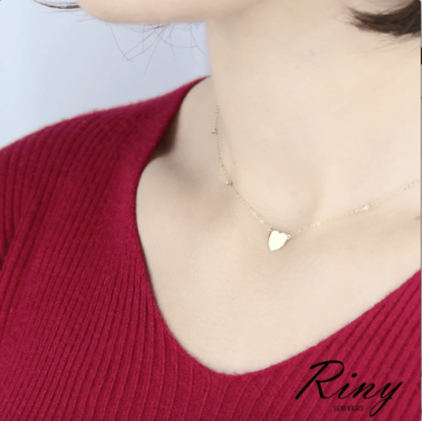 Collier grand coeur en Or 18K