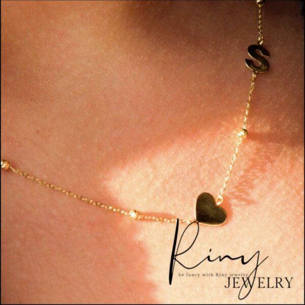 Collier Mon coeur Lettre en Or 18K