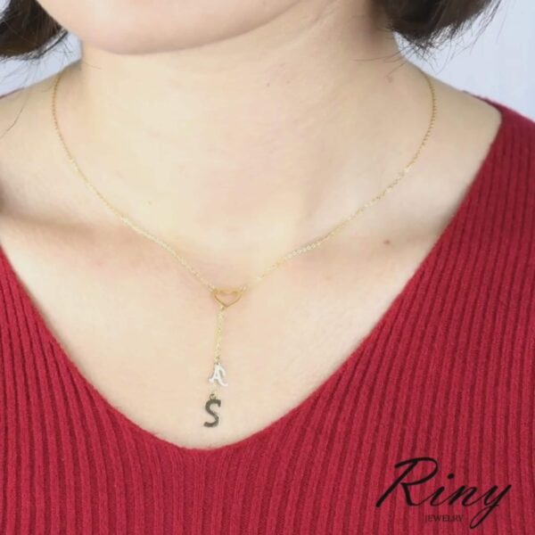Collier Cœur Alphabétique En Or 18K