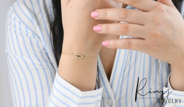 Gourmette l'Oeil De Sagesse En Or 18K