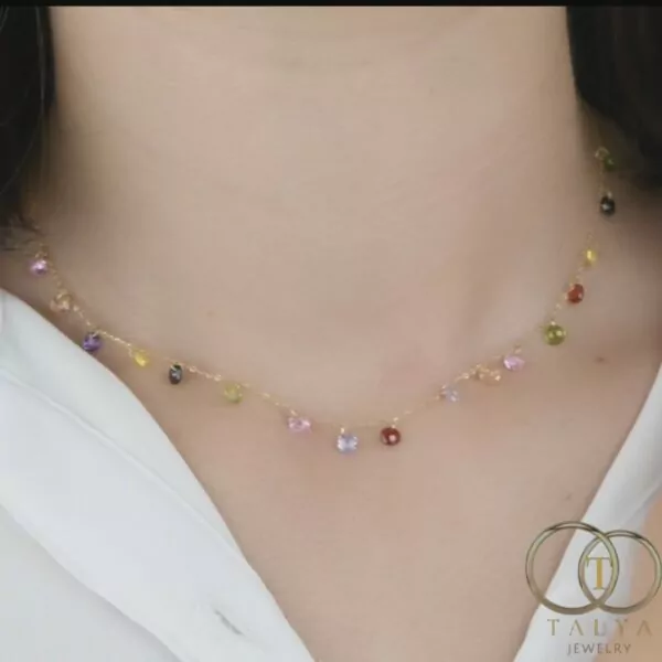 Collier Arc En Ciel En Or 18K