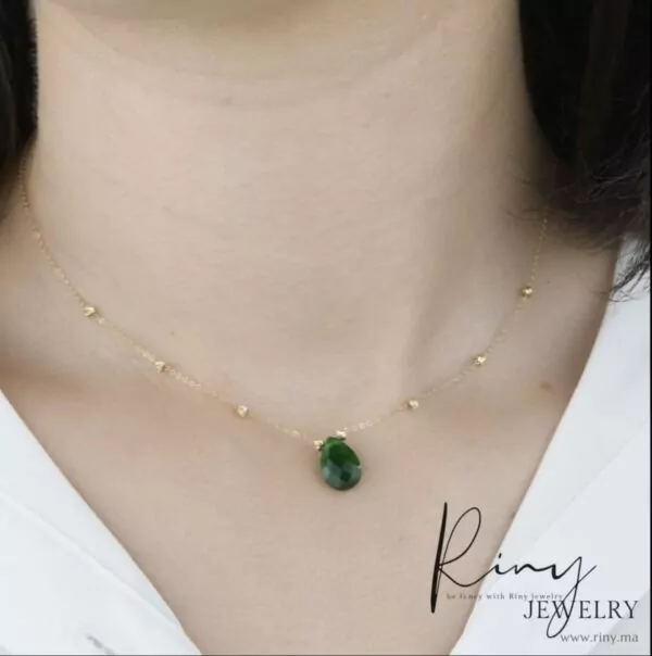 Collier Emeraude  en Or 18k
