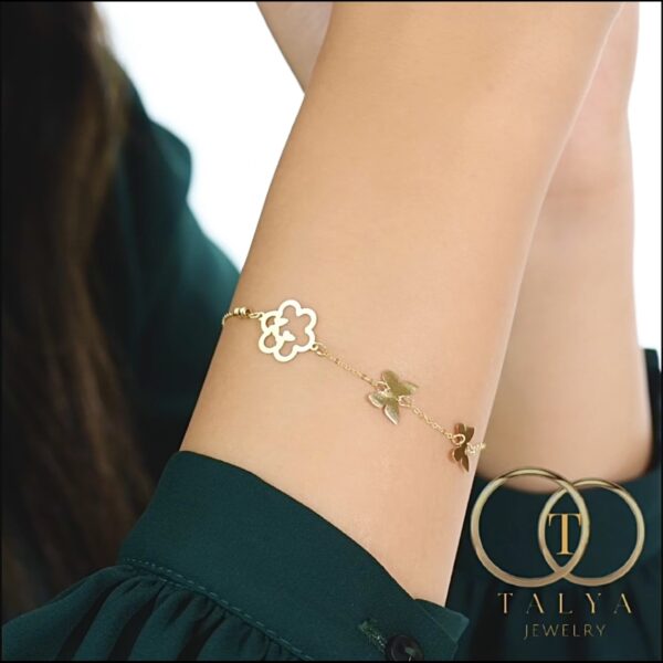 Bracelet Papillons  En Or 18K