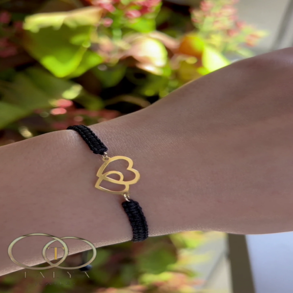 Cordon Double Coeur En Or 18K