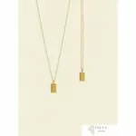 Collier et bracelet de 18 en forme de barre d'or