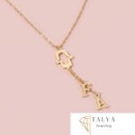 Collier Khmissa Lettres En Or 18K
